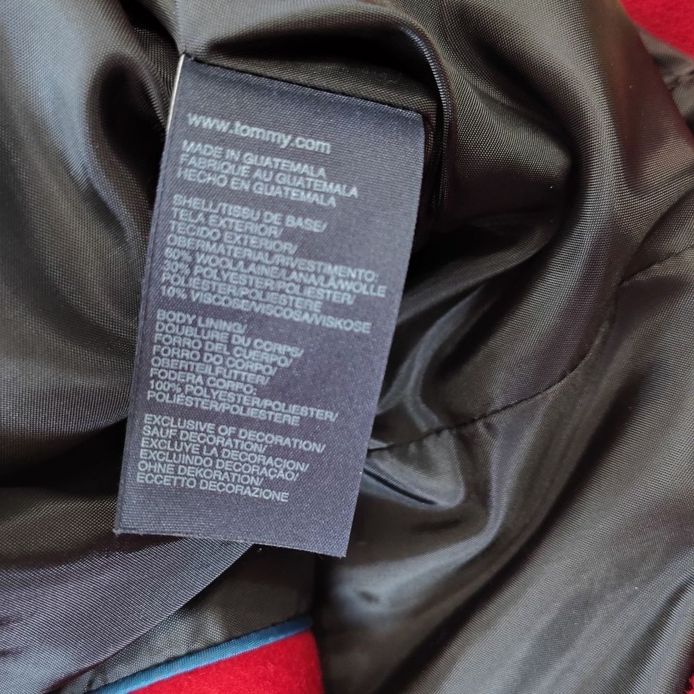 Tommy Hilfiger Cardinal Red Wool Blend Peacoat Size 6 - Picture 7 of 11